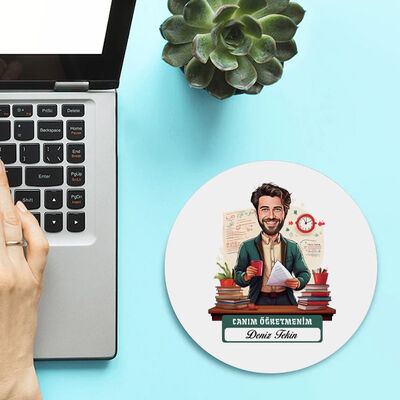 Erkeğe Özel Canım Öğretmenim Temalı Karikatürlü Mousepad - 1