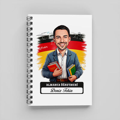 Erkek Almanca Öğretmeni Karikatürlü Defter - 1