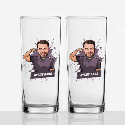 Erkek Arkadaşa Hediye Karikatürlü Rakı Bardağı - 4