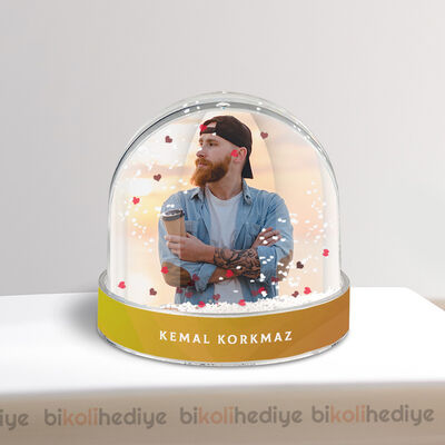 Erkek Arkadaşa Özel Fotoğraflı Kar Küresi - 5