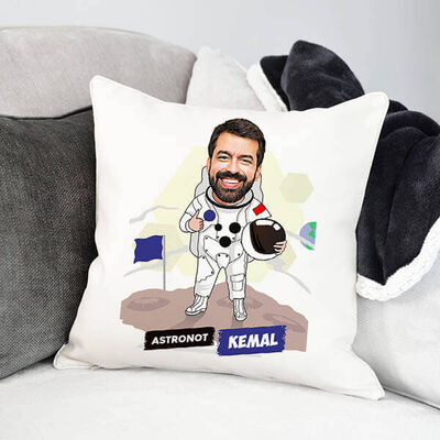 Erkek Astronot Karikatürlü Yastık - 1
