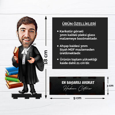 Erkek Avukat Kişiye Özel Karikatürlü Biblo - 5