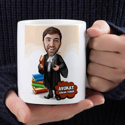 Erkek Avukatlara Özel Karikatürlü Kupa Bardak - 1