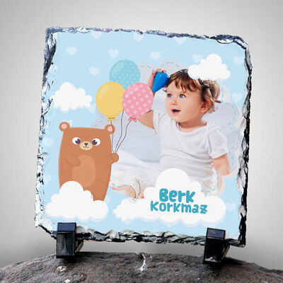 Erkek Bebeğe Hediye Fotoğraflı Taş - 1