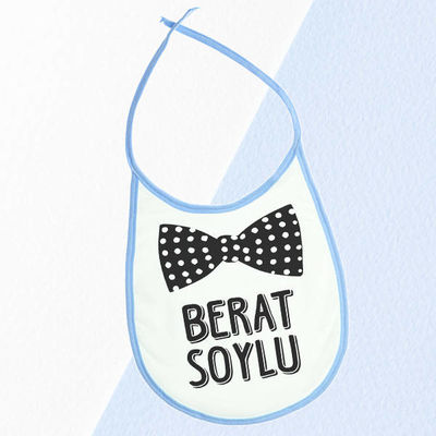 Erkek Bebek İçin Papyonlu Mama Önlüğü - 1