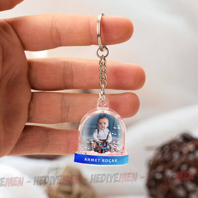 Erkek Bebeklere Özel Kar Küresi Anahtarlık - 1