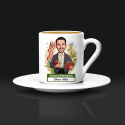 Erkek Biyoloji Öğretmeni Karikatürlü Kahve Fincanı