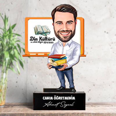 Erkek Din Öğretmenlerine Hediye Karikatürlü Biblo - 1