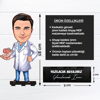 Erkek Diş Hekimi Karikatürlü Biblo - 2