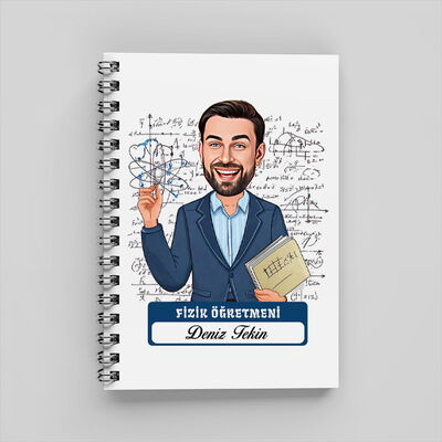 Erkek Fizik Öğretmeni Karikatürlü Defter - 1