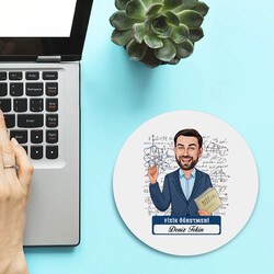 Erkek Fizik Öğretmeni Temalı Karikatürlü Mousepad