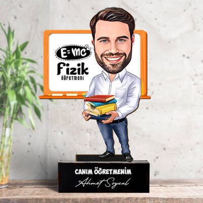 Erkek Fizik Öğretmenlerine Özel Karikatürlü Biblo - 1