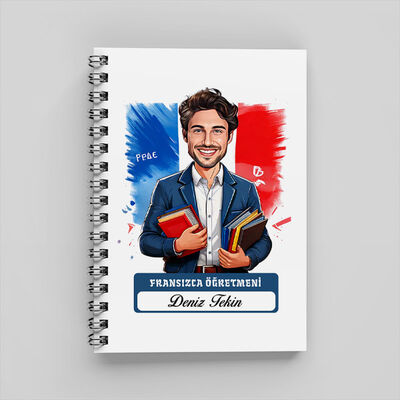 Erkek Fransızca Öğretmeni Karikatürlü Defter - 1