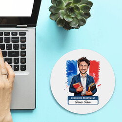 Erkek Fransızca Öğretmeni Temalı Karikatürlü Mousepad