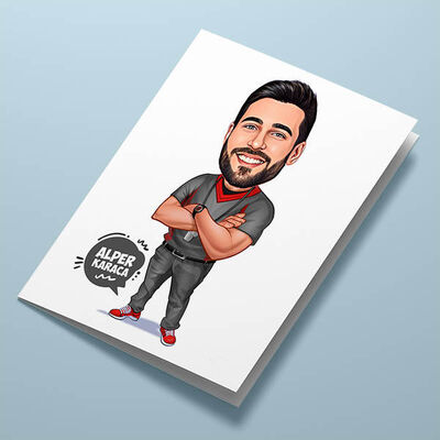 Erkek Hakem Karikatürlü Tebrik Kartı - 1