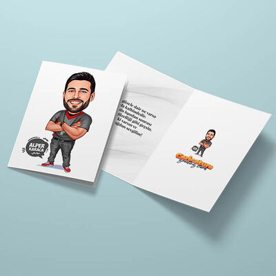 Erkek Hakem Karikatürlü Tebrik Kartı - 3