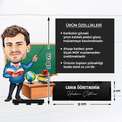 Erkek Hocaya Hediye Karikatürlü Biblo - 6