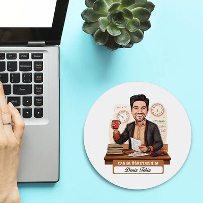 Erkek İçin Canım Öğretmenim Temalı Karikatürlü Mousepad - 1