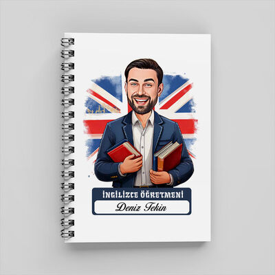 Erkek İngilizce Öğretmeni Karikatürlü Defter - 1