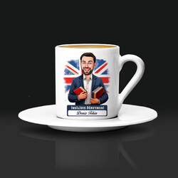 Erkek İngilizce Öğretmeni Karikatürlü Kahve Fincanı