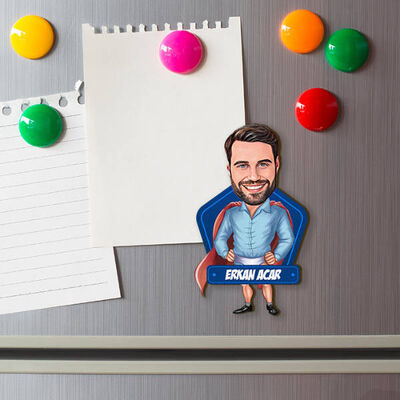 Erkek Kahraman Karikatürlü Buzdolabı Magneti - 1