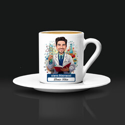 Erkek Kimya Öğretmeni Karikatürlü Kahve Fincanı