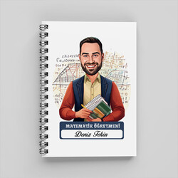Erkek Matematik Öğretmeni Karikatürlü Defter