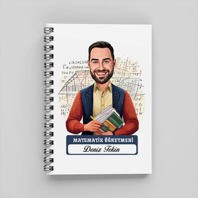Erkek Matematik Öğretmeni Karikatürlü Defter - 1