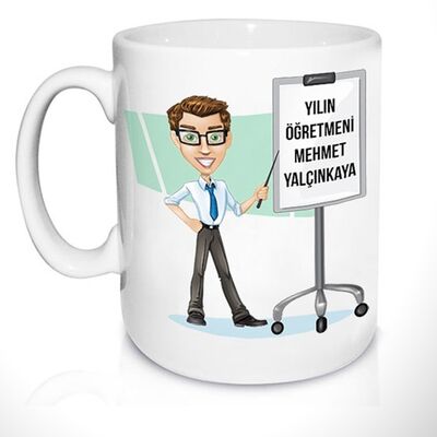 Erkek Öğretmene Özel Mesajlı Kupa Bardak - 1