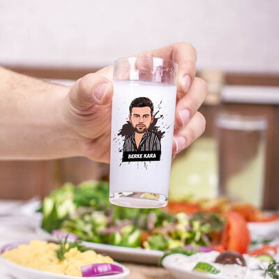 Erkek Sevgiliye Hediye Karikatürlü İkili Rakı Bardağı - 2