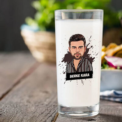 Erkek Sevgiliye Hediye Karikatürlü İkili Rakı Bardağı - 3