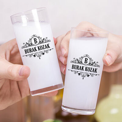 Erkek Sevgiliye Hediye Tasarım İkili Rakı Bardağı - 2