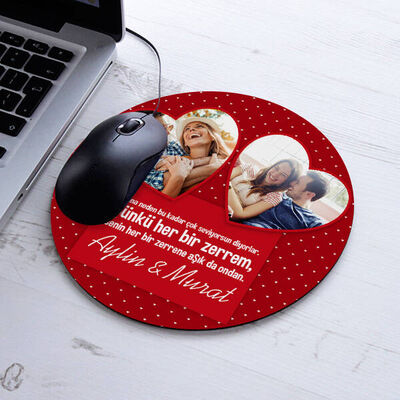 Erkek Sevgiliye Hediye Yuvarlak Mousepad - 2