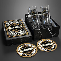 Erkek Sevgiliye Özel Tasarımlı İsimli Rakı Bardağı Seti - 1
