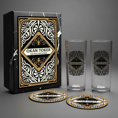 Erkek Sevgiliye Özel Tasarımlı İsimli Rakı Bardağı Seti - 2