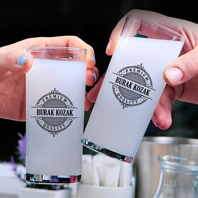 Erkek Sevgiliye Premium Tasarım İkili Rakı Bardağı - 1