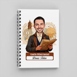 Erkek Tarih Öğretmeni Karikatürlü Defter