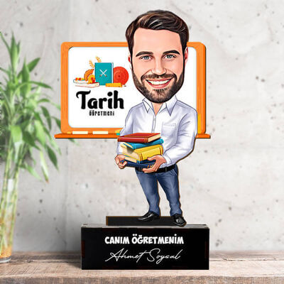 Erkek Tarih Öğretmenlerine Hediye Karikatürlü Biblo - 1