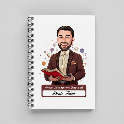 Erkek Türk Dili Edebiyatı Öğretmeni Karikatürlü Defter - 1