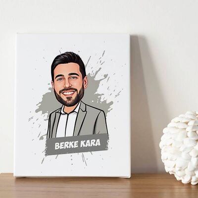 Erkekler İçin Kişiye Özel Karikatürlü Kanvas - 1