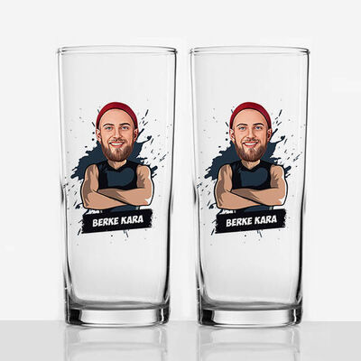 Erkeklere Hediye Karikatürlü İkili Rakı Bardağı - 1