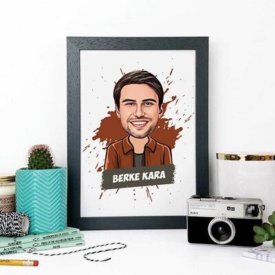 Erkeklere Özel Karikatürlü Tasarım Çerçeve - 1