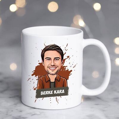 Erkeklere Özel Karikatürlü Tasarım Kupa Bardak - 1