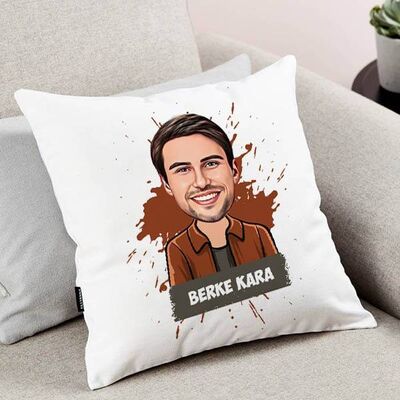 Erkeklere Özel Karikatürlü Tasarım Yastık - 1