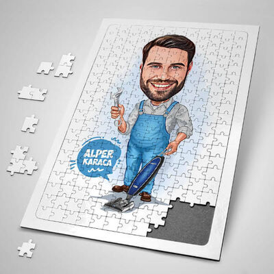Evcil Erkek Karikatürlü Puzzle - 1