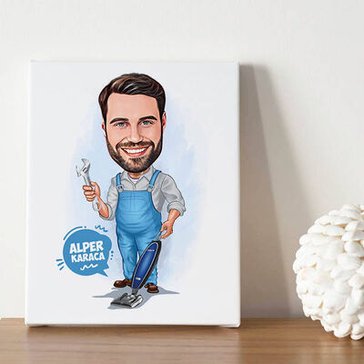 Evcil Erkek Karikatürlü Tablo - 1