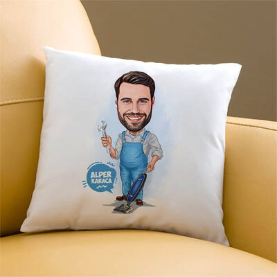 Evcil Erkek Karikatürlü Yastık - 1