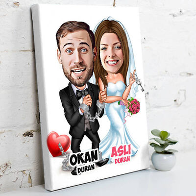 Evlendik Ayvayı Yedik Kanvas Tablo - 1