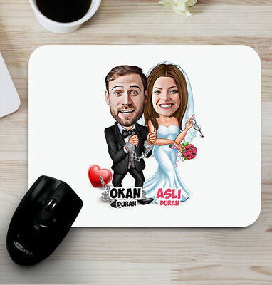 Evlendik Ayvayı Yedik Karikatürlü Mouse Pad - 1