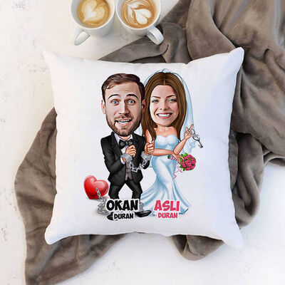 Evlendik Ayvayı Yedik Karikatürlü Yastık - 1